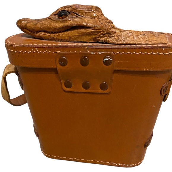 Vintage Binoculars Case Bag with Alligator head Made in Japan - Picture 2 of 7